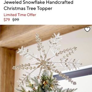 Pottery Barn Jeweled Snowflake Christmas Tree Topper